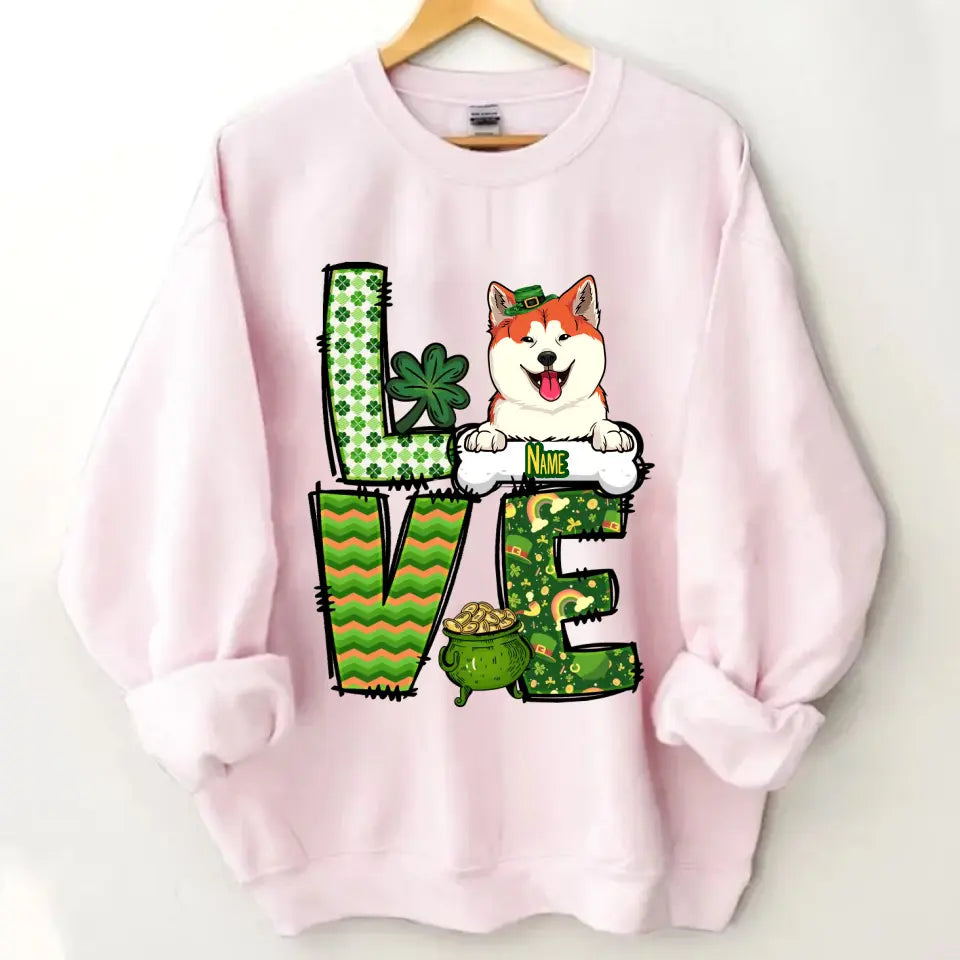 Cute Dog St Patricks Day Shirt, Personalized Dog Shirt, Dog Lover St Patrick's Day Shirt, Irish Dog Shirt, Dog Mom Shirt, Dog Lovers Shirt