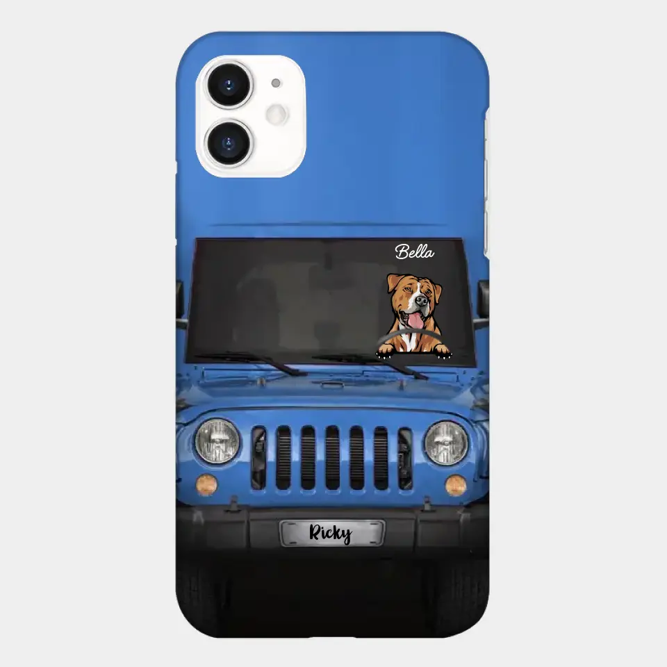 Love Puppy Kitten Pet Dog Cat Driving Colorful Car Personalized Phone Case