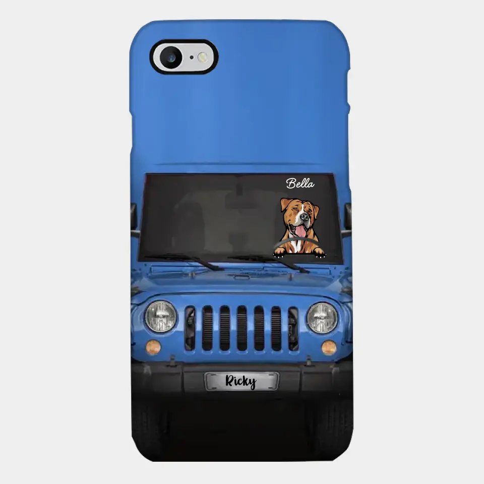 Love Puppy Kitten Pet Dog Cat Driving Colorful Car Personalized Phone Case