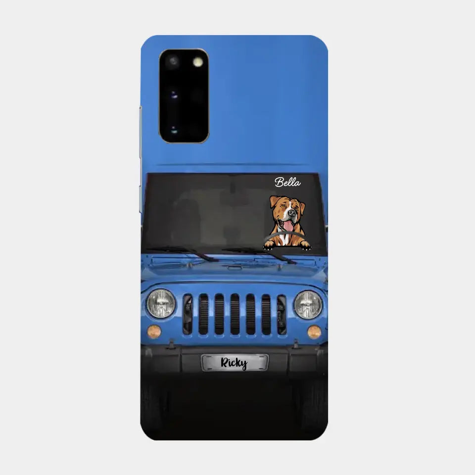 Love Puppy Kitten Pet Dog Cat Driving Colorful Car Personalized Phone Case